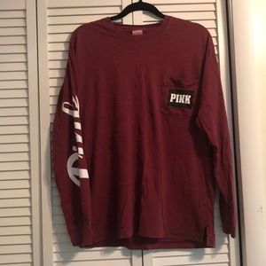 PINK Long Sleeve Campus Tee